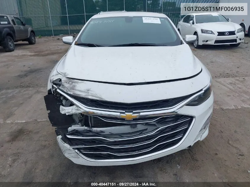 2021 Chevrolet Malibu Lt VIN: 1G1ZD5ST1MF006935 Lot: 40447151