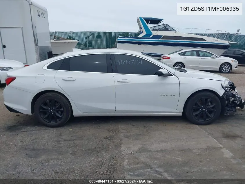 2021 Chevrolet Malibu Lt VIN: 1G1ZD5ST1MF006935 Lot: 40447151