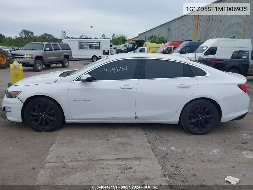 2021 Chevrolet Malibu Lt VIN: 1G1ZD5ST1MF006935 Lot: 40447151