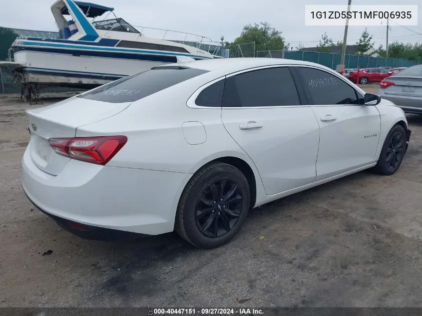 1G1ZD5ST1MF006935 2021 Chevrolet Malibu Lt