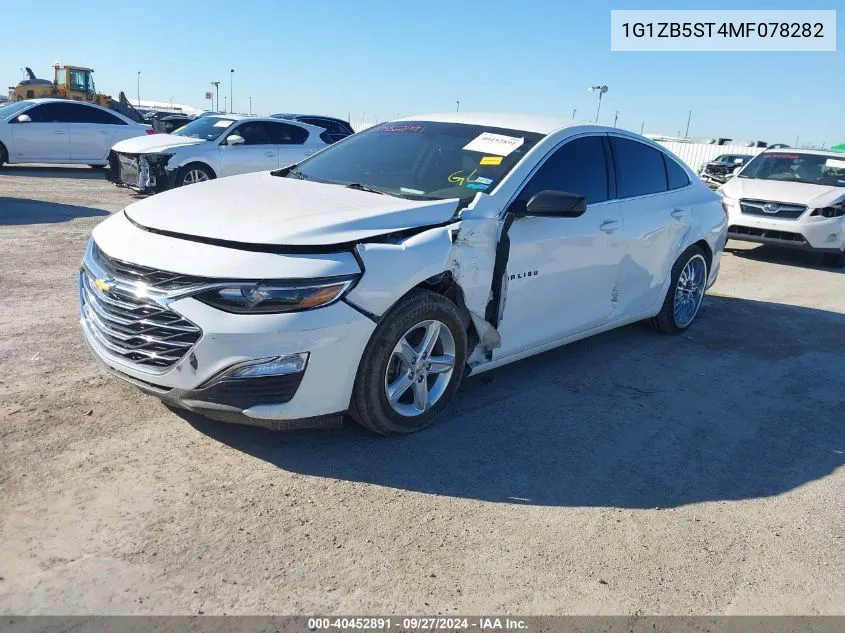 2021 Chevrolet Malibu Fwd Ls VIN: 1G1ZB5ST4MF078282 Lot: 40452891