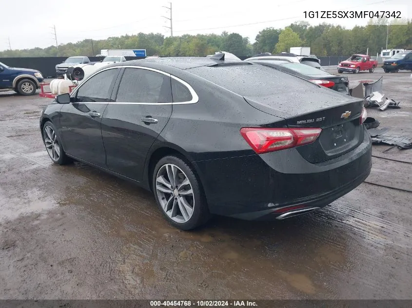 2021 Chevrolet Malibu Fwd Premier VIN: 1G1ZE5SX3MF047342 Lot: 40454768