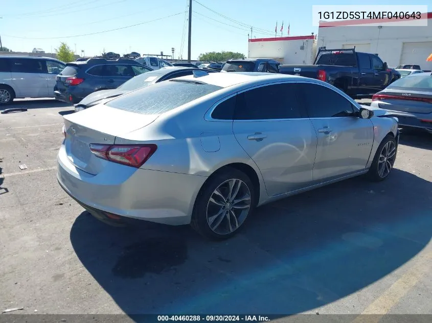 1G1ZD5ST4MF040643 2021 Chevrolet Malibu Lt