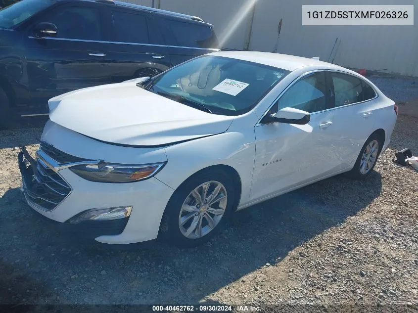 2021 Chevrolet Malibu Lt VIN: 1G1ZD5STXMF026326 Lot: 40462762