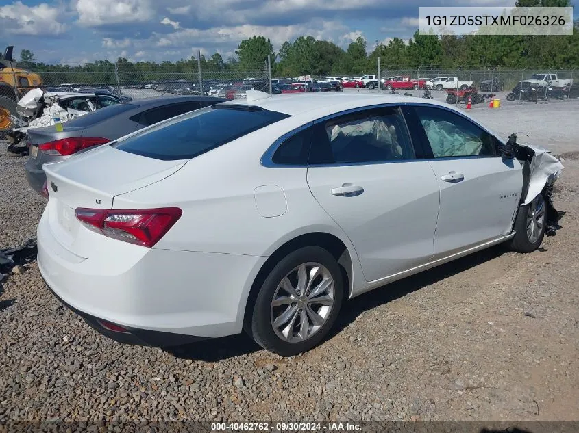 2021 Chevrolet Malibu Lt VIN: 1G1ZD5STXMF026326 Lot: 40462762