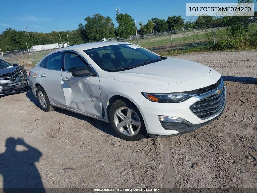 2021 Chevrolet Malibu Fwd 1Fl VIN: 1G1ZC5STXMF074220 Lot: 40464479