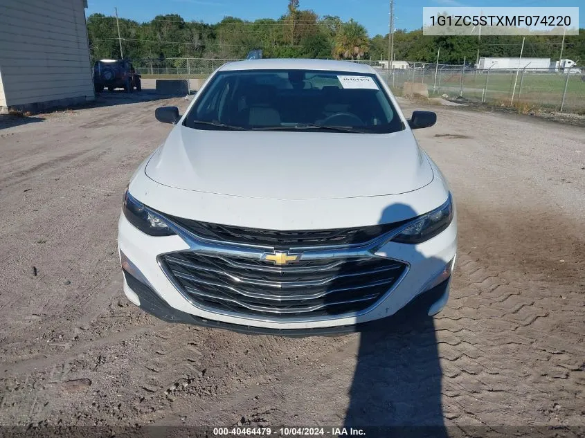 2021 Chevrolet Malibu Fwd 1Fl VIN: 1G1ZC5STXMF074220 Lot: 40464479