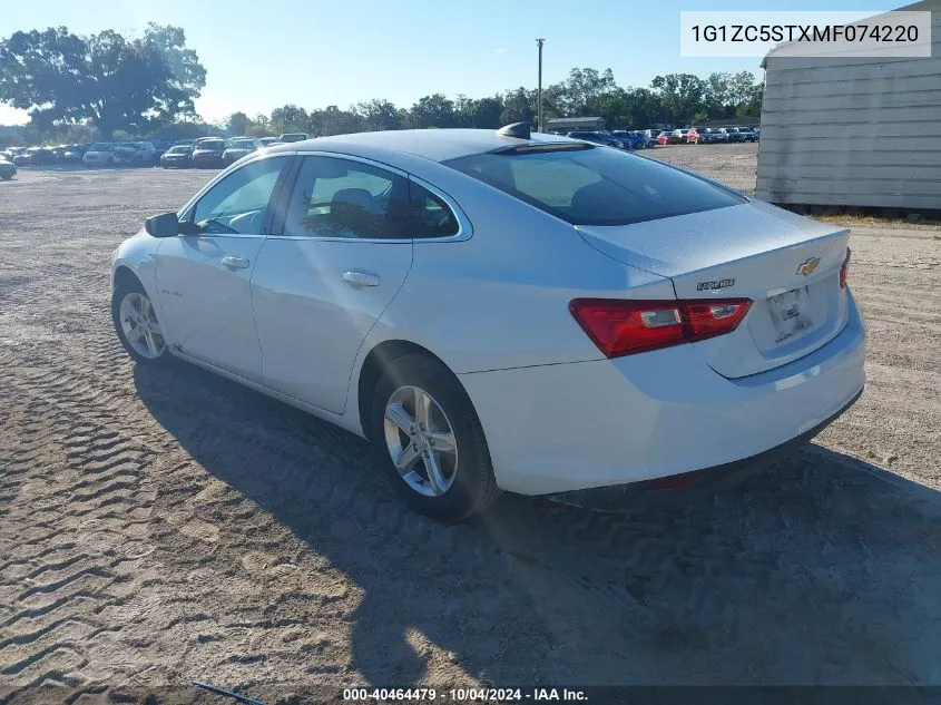 2021 Chevrolet Malibu Fwd 1Fl VIN: 1G1ZC5STXMF074220 Lot: 40464479