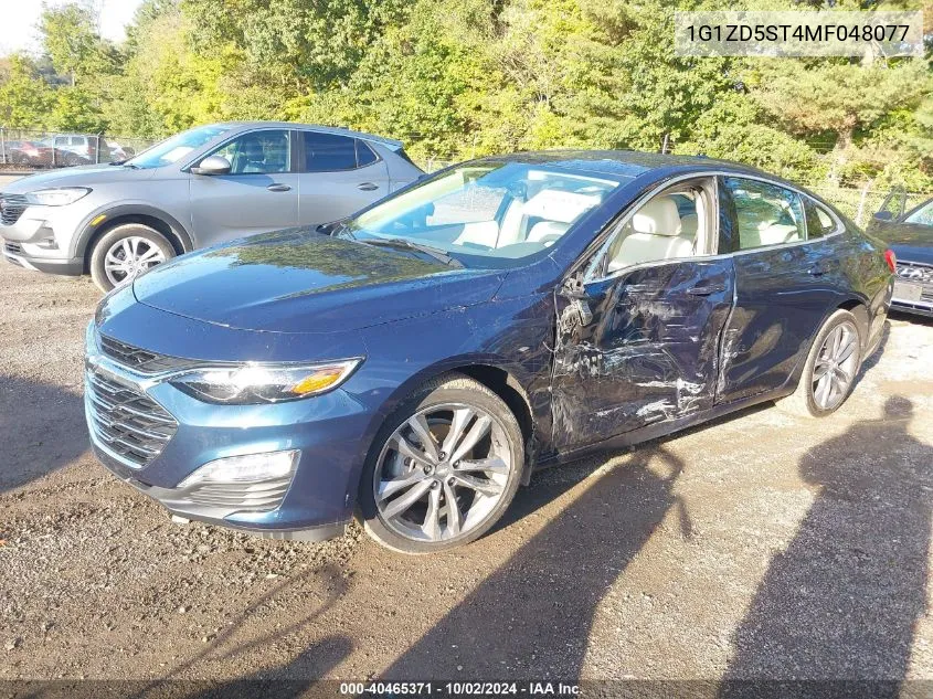 2021 Chevrolet Malibu Fwd Lt VIN: 1G1ZD5ST4MF048077 Lot: 40465371