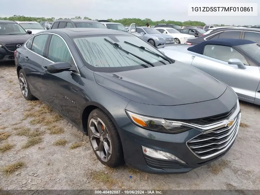 2021 Chevrolet Malibu Lt VIN: 1G1ZD5ST7MF010861 Lot: 40492887