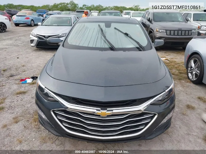 2021 Chevrolet Malibu Lt VIN: 1G1ZD5ST7MF010861 Lot: 40492887