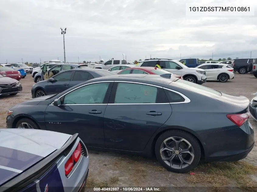 2021 Chevrolet Malibu Lt VIN: 1G1ZD5ST7MF010861 Lot: 40492887