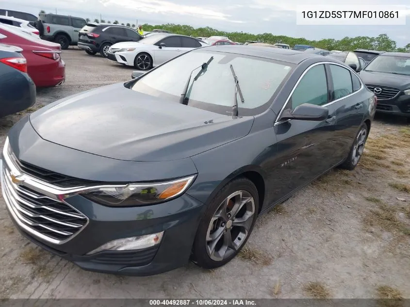 2021 Chevrolet Malibu Lt VIN: 1G1ZD5ST7MF010861 Lot: 40492887