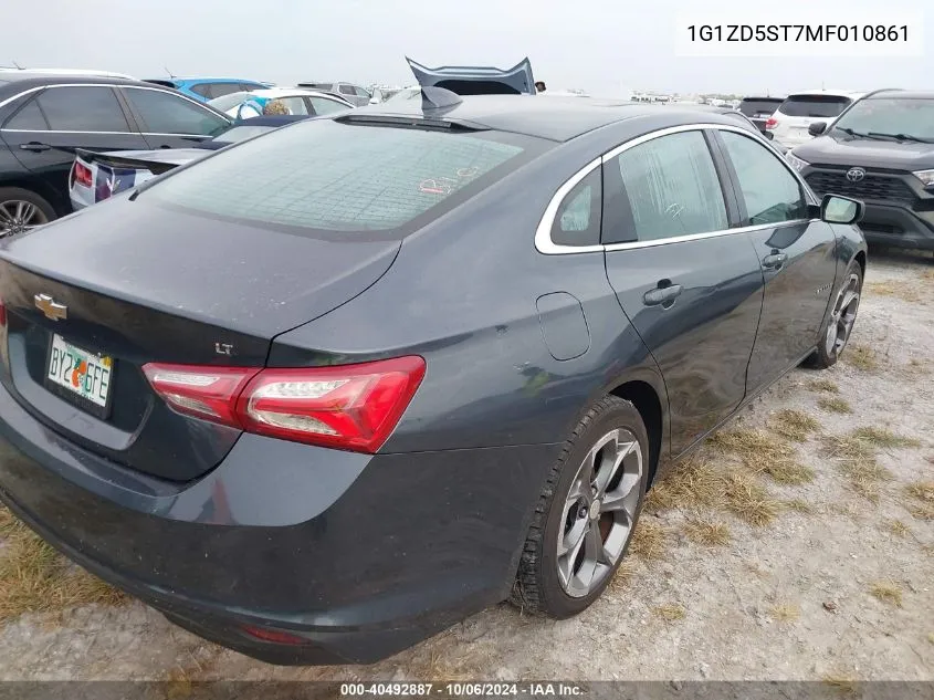 2021 Chevrolet Malibu Lt VIN: 1G1ZD5ST7MF010861 Lot: 40492887