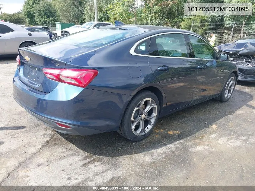 2021 Chevrolet Malibu Fwd Lt VIN: 1G1ZD5ST2MF034095 Lot: 40496039