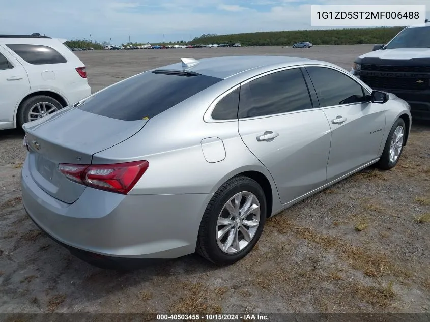 1G1ZD5ST2MF006488 2021 Chevrolet Malibu Fwd Lt