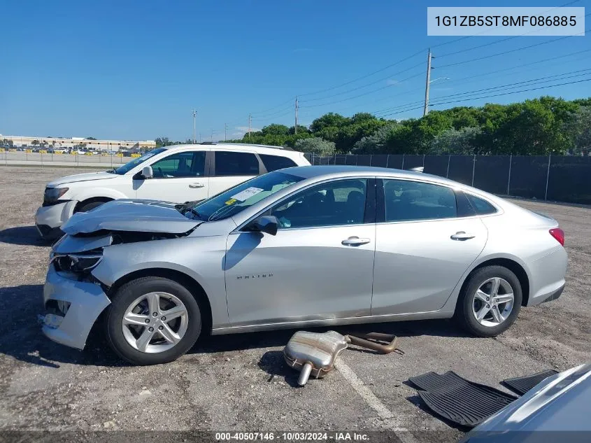 2021 Chevrolet Malibu Fwd Ls VIN: 1G1ZB5ST8MF086885 Lot: 40507146