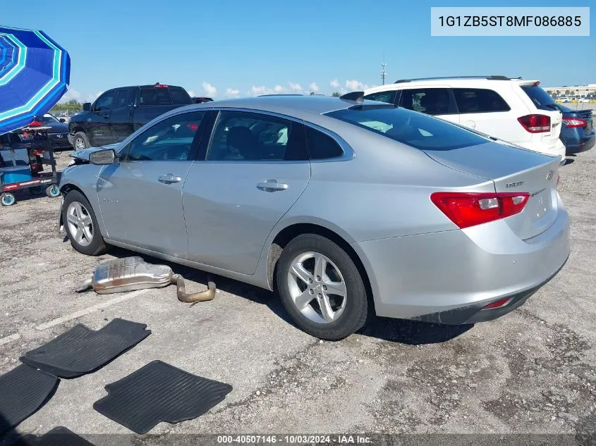 2021 Chevrolet Malibu Fwd Ls VIN: 1G1ZB5ST8MF086885 Lot: 40507146