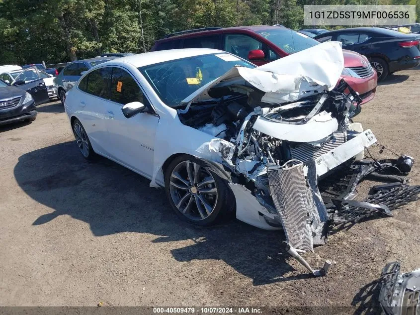 2021 Chevrolet Malibu Lt VIN: 1G1ZD5ST9MF006536 Lot: 40509479