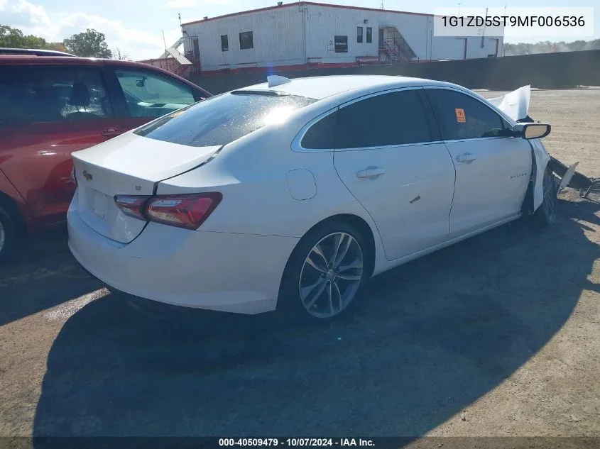 2021 Chevrolet Malibu Lt VIN: 1G1ZD5ST9MF006536 Lot: 40509479