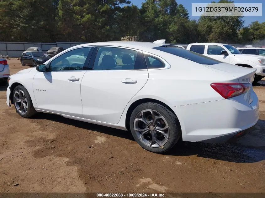 2021 Chevrolet Malibu Fwd Lt VIN: 1G1ZD5ST9MF026379 Lot: 40522668