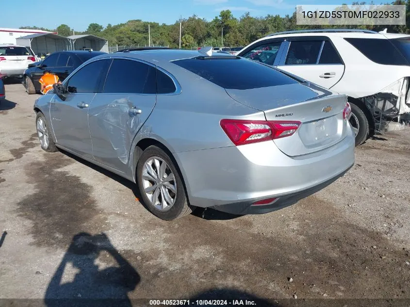 2021 Chevrolet Malibu Fwd Lt VIN: 1G1ZD5ST0MF022933 Lot: 40523671