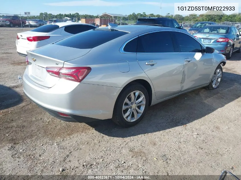 2021 Chevrolet Malibu Fwd Lt VIN: 1G1ZD5ST0MF022933 Lot: 40523671