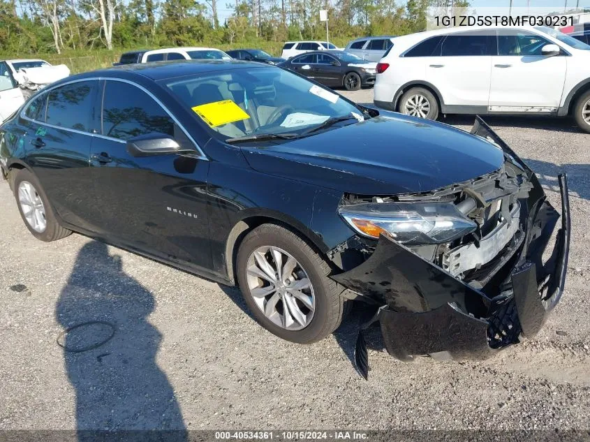 2021 Chevrolet Malibu Fwd Lt VIN: 1G1ZD5ST8MF030231 Lot: 40534361