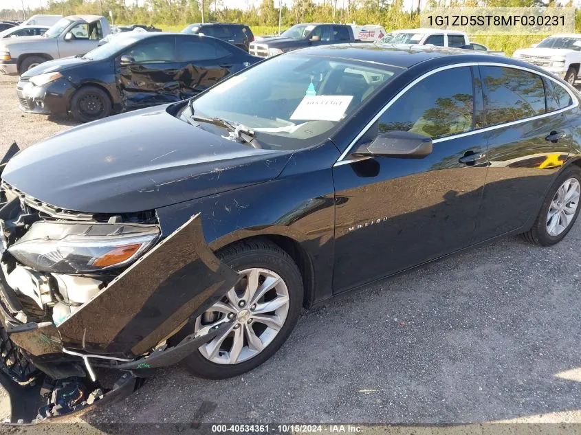 2021 Chevrolet Malibu Fwd Lt VIN: 1G1ZD5ST8MF030231 Lot: 40534361