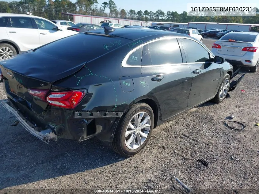 2021 Chevrolet Malibu Fwd Lt VIN: 1G1ZD5ST8MF030231 Lot: 40534361