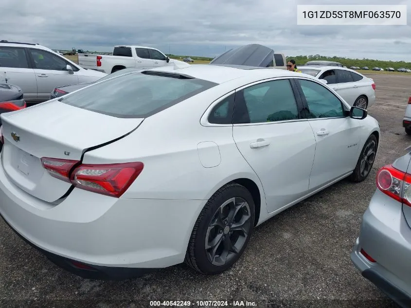 2021 Chevrolet Malibu Fwd Lt VIN: 1G1ZD5ST8MF063570 Lot: 40542249