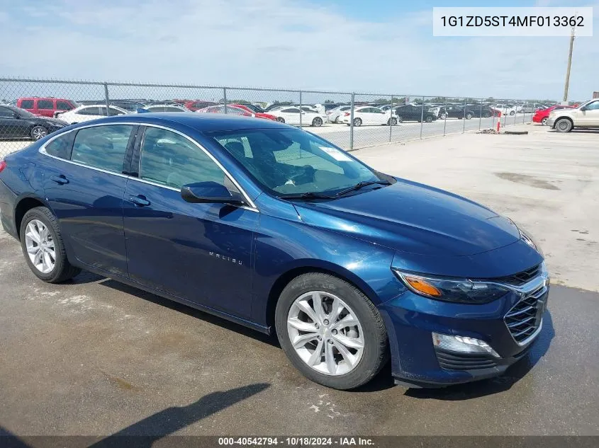 2021 Chevrolet Malibu Fwd Lt VIN: 1G1ZD5ST4MF013362 Lot: 40542794