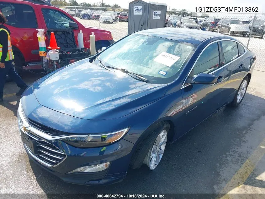 2021 Chevrolet Malibu Fwd Lt VIN: 1G1ZD5ST4MF013362 Lot: 40542794