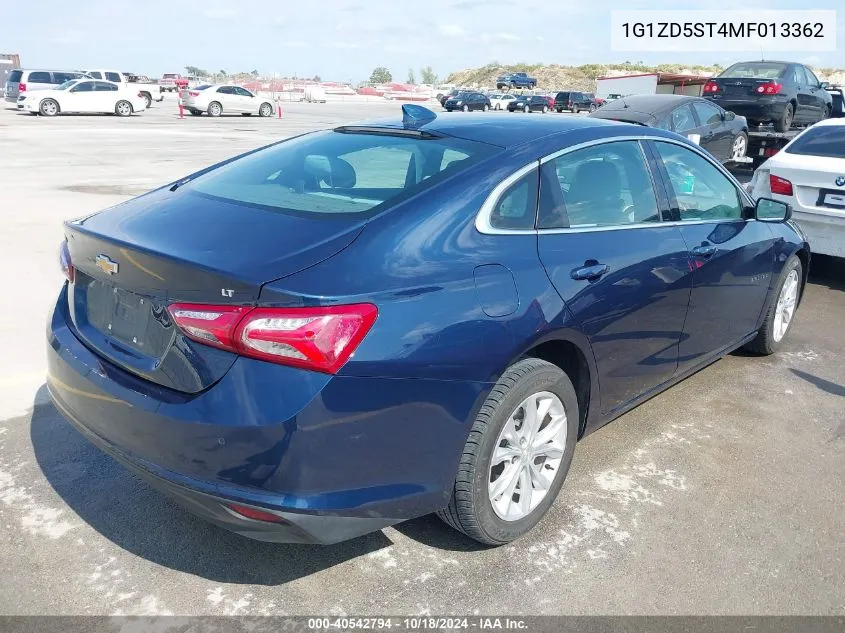 2021 Chevrolet Malibu Fwd Lt VIN: 1G1ZD5ST4MF013362 Lot: 40542794