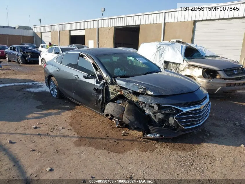 2021 Chevrolet Malibu Lt VIN: 1G1ZD5ST5MF007845 Lot: 40550709