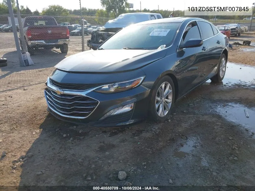 2021 Chevrolet Malibu Lt VIN: 1G1ZD5ST5MF007845 Lot: 40550709