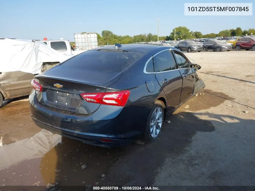 2021 Chevrolet Malibu Lt VIN: 1G1ZD5ST5MF007845 Lot: 40550709