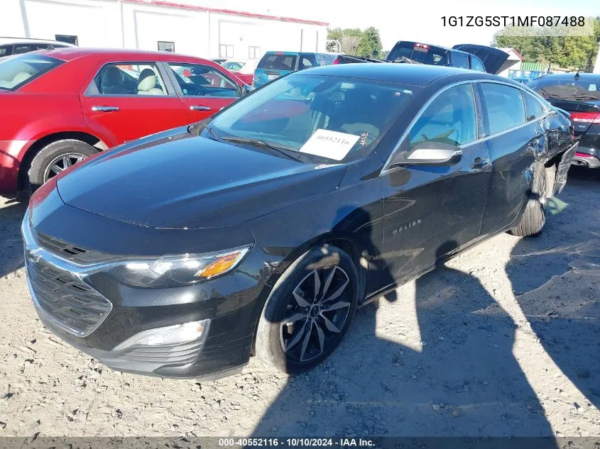 2021 Chevrolet Malibu Fwd Rs VIN: 1G1ZG5ST1MF087488 Lot: 40552116