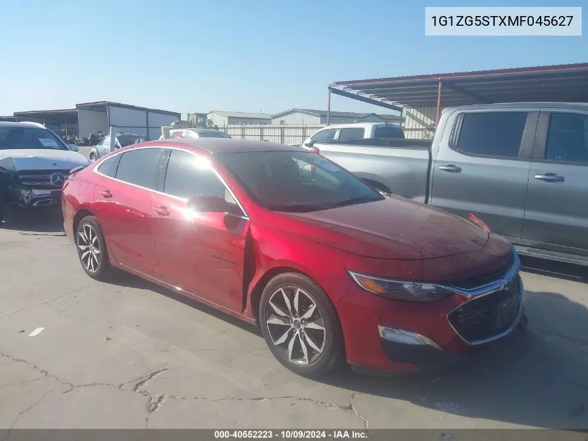 2021 Chevrolet Malibu Rs VIN: 1G1ZG5STXMF045627 Lot: 40552223