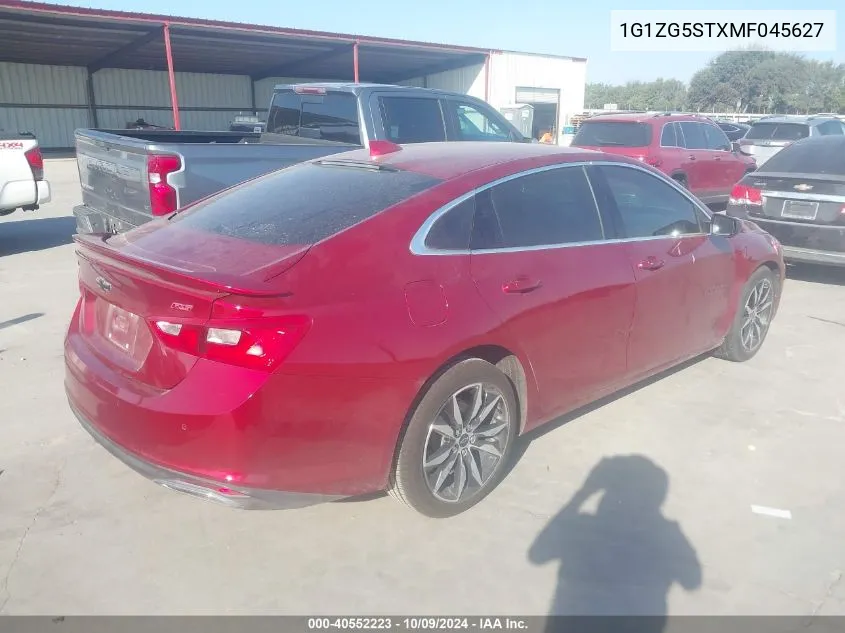 2021 Chevrolet Malibu Rs VIN: 1G1ZG5STXMF045627 Lot: 40552223