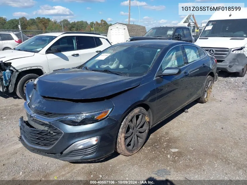 2021 Chevrolet Malibu Fwd Rs VIN: 1G1ZG5ST6MF018599 Lot: 40557106