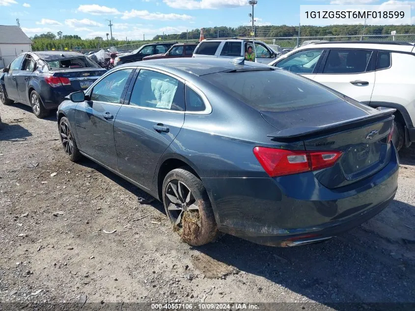 2021 Chevrolet Malibu Fwd Rs VIN: 1G1ZG5ST6MF018599 Lot: 40557106