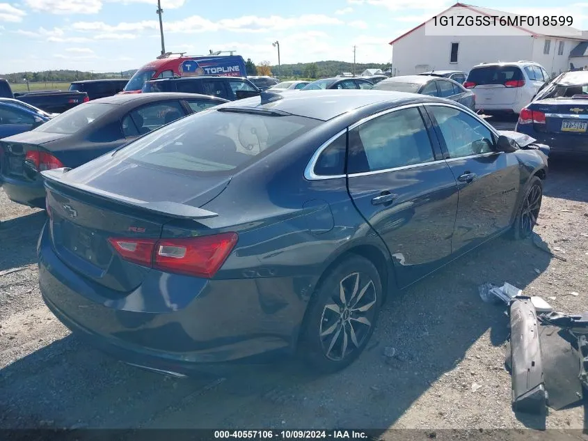 2021 Chevrolet Malibu Fwd Rs VIN: 1G1ZG5ST6MF018599 Lot: 40557106