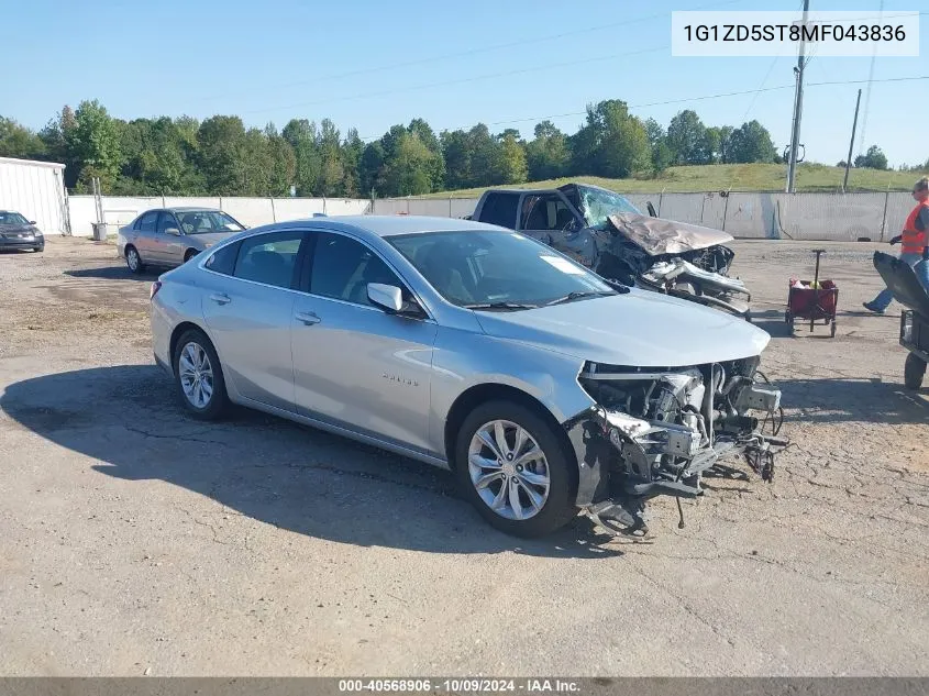 2021 Chevrolet Malibu Fwd Lt VIN: 1G1ZD5ST8MF043836 Lot: 40568906