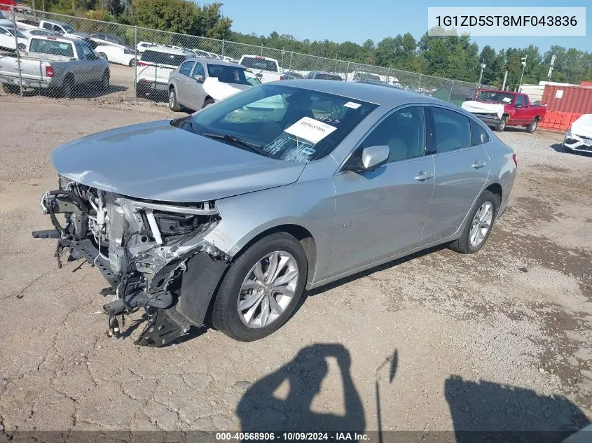 2021 Chevrolet Malibu Fwd Lt VIN: 1G1ZD5ST8MF043836 Lot: 40568906