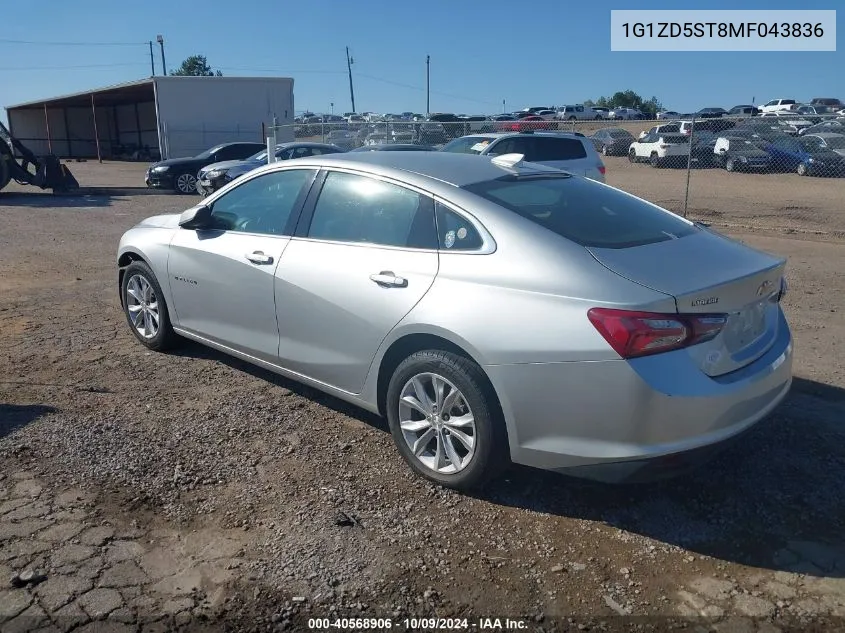 2021 Chevrolet Malibu Fwd Lt VIN: 1G1ZD5ST8MF043836 Lot: 40568906