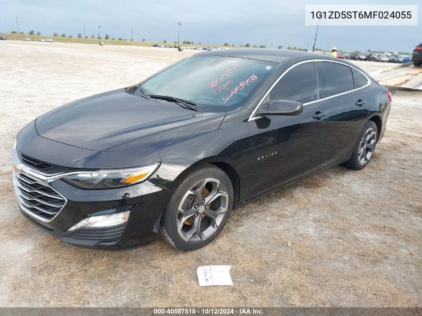 2021 Chevrolet Malibu Fwd Lt VIN: 1G1ZD5ST6MF024055 Lot: 40587518