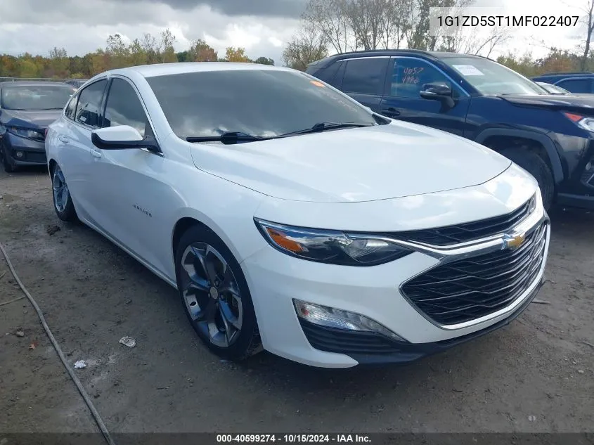 2021 Chevrolet Malibu Fwd Lt VIN: 1G1ZD5ST1MF022407 Lot: 40599274