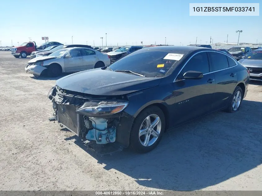 2021 Chevrolet Malibu Fwd Ls VIN: 1G1ZB5ST5MF033741 Lot: 40612850