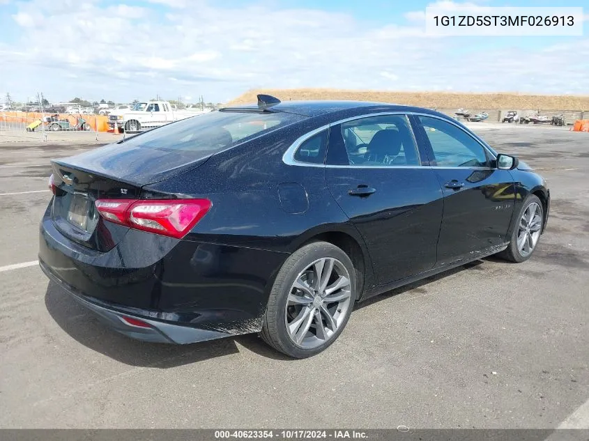 2021 Chevrolet Malibu Fwd Lt VIN: 1G1ZD5ST3MF026913 Lot: 40623354